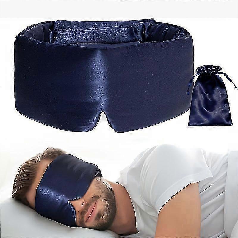 Silk Sleep Eye Mask Cooling Light Blocking Adjustable Storage Bag