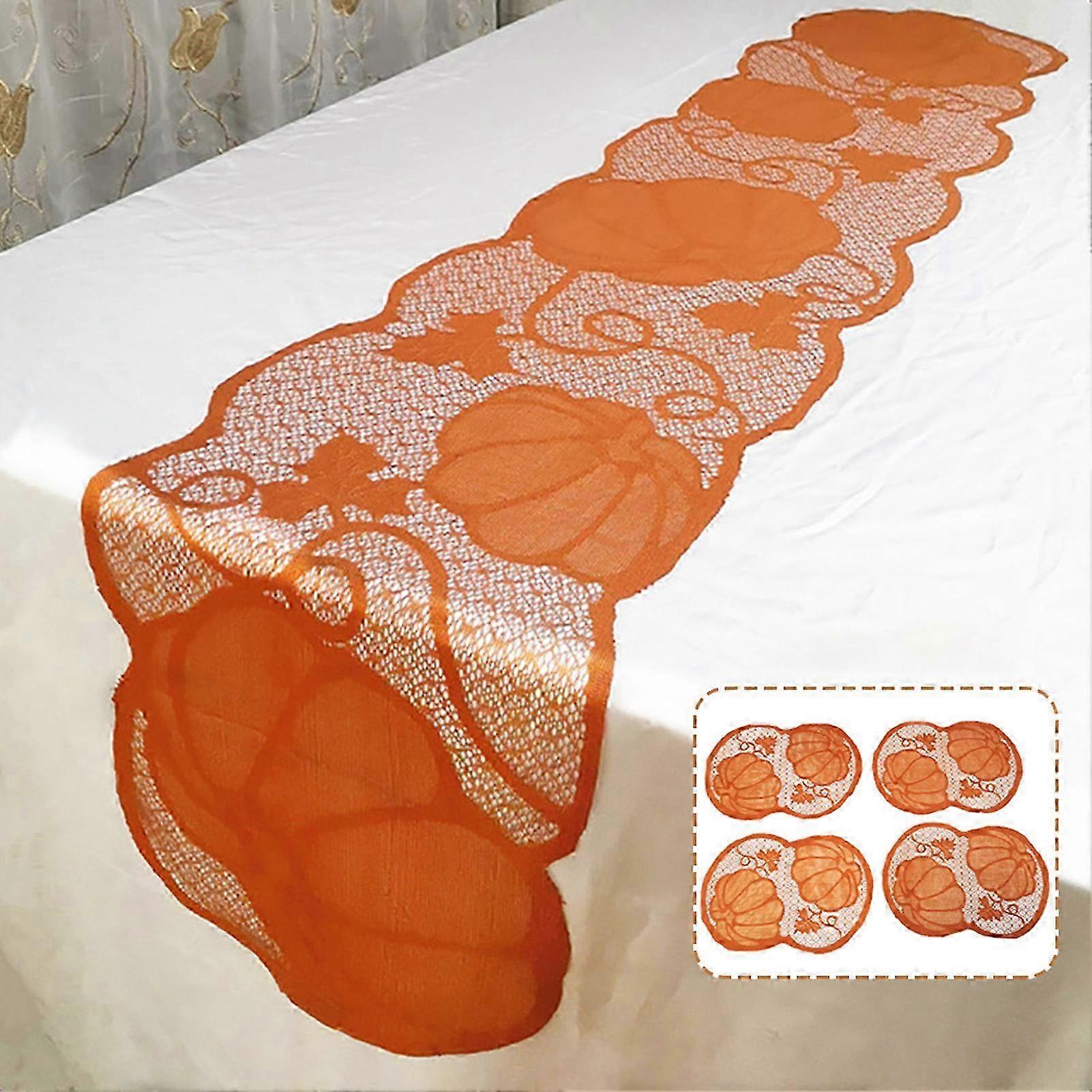 Thanksgiving Pumpkin Maple Table Runner Set