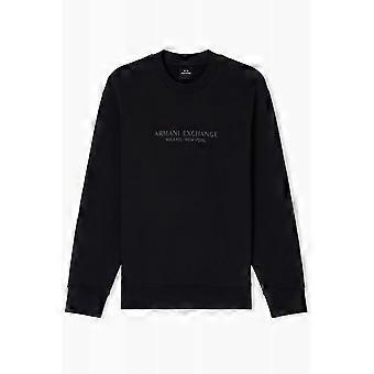 Men's Armani Exchange | Ax Xm001296 Af10818 Injection Mould Logo Design Sweat Top - Dark Navy