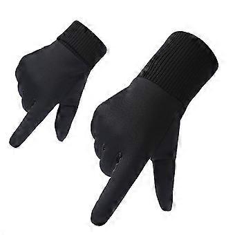 Warm Outdoor Gloves Thicken Wind-Proof Suede Gloves for Hiking Camping Cycling