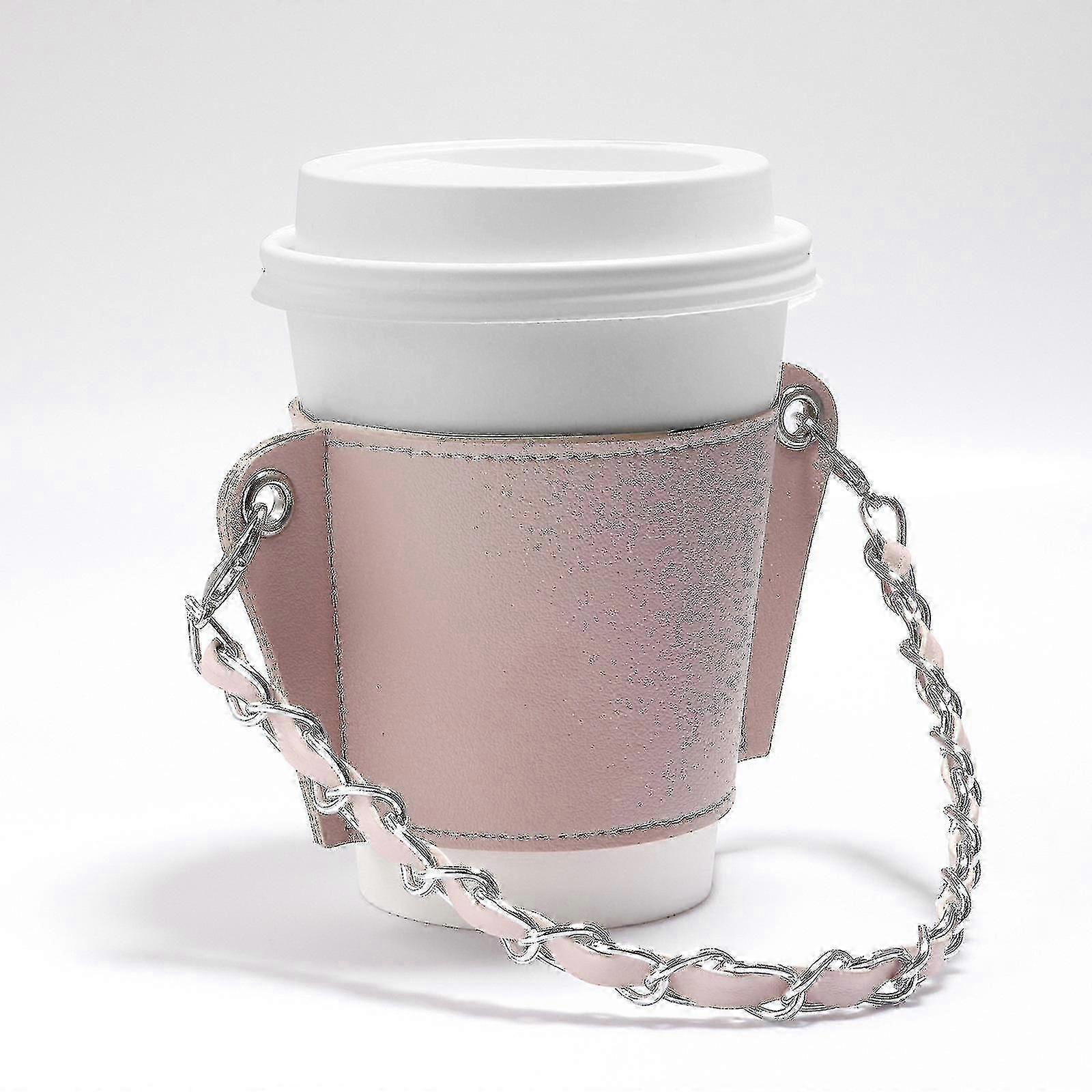 Slim Leather Cup Cover With Hanging Chain