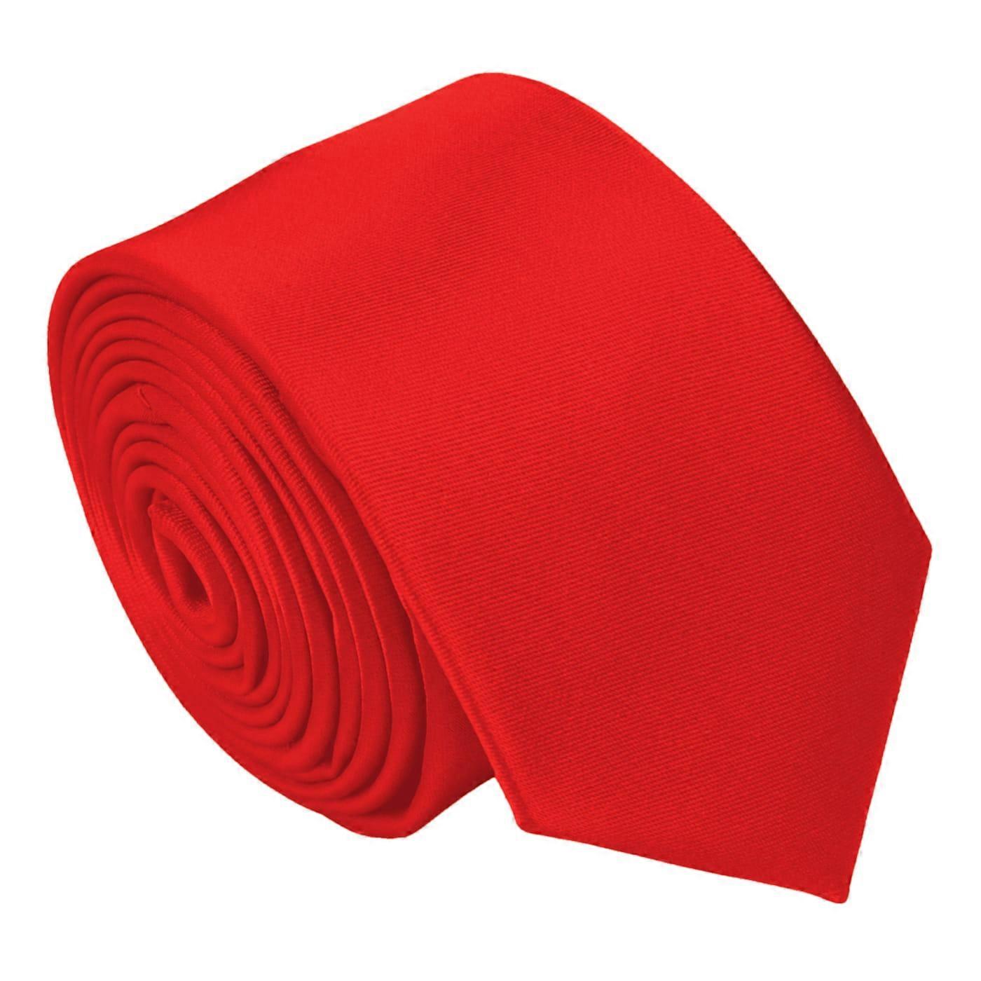 Rote Ebene Satin schmaler Krawatte
