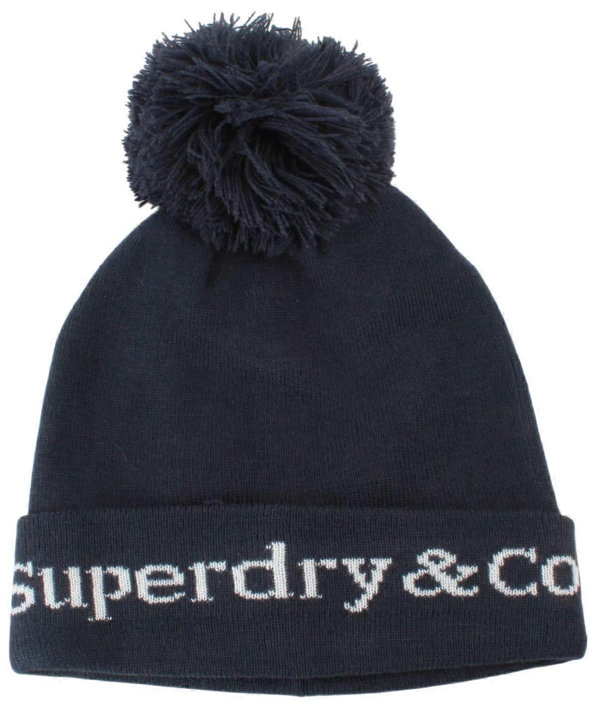 Superdry & Co Athletic Essentials Logo Knit Beanie Hat - Eclipse Navy