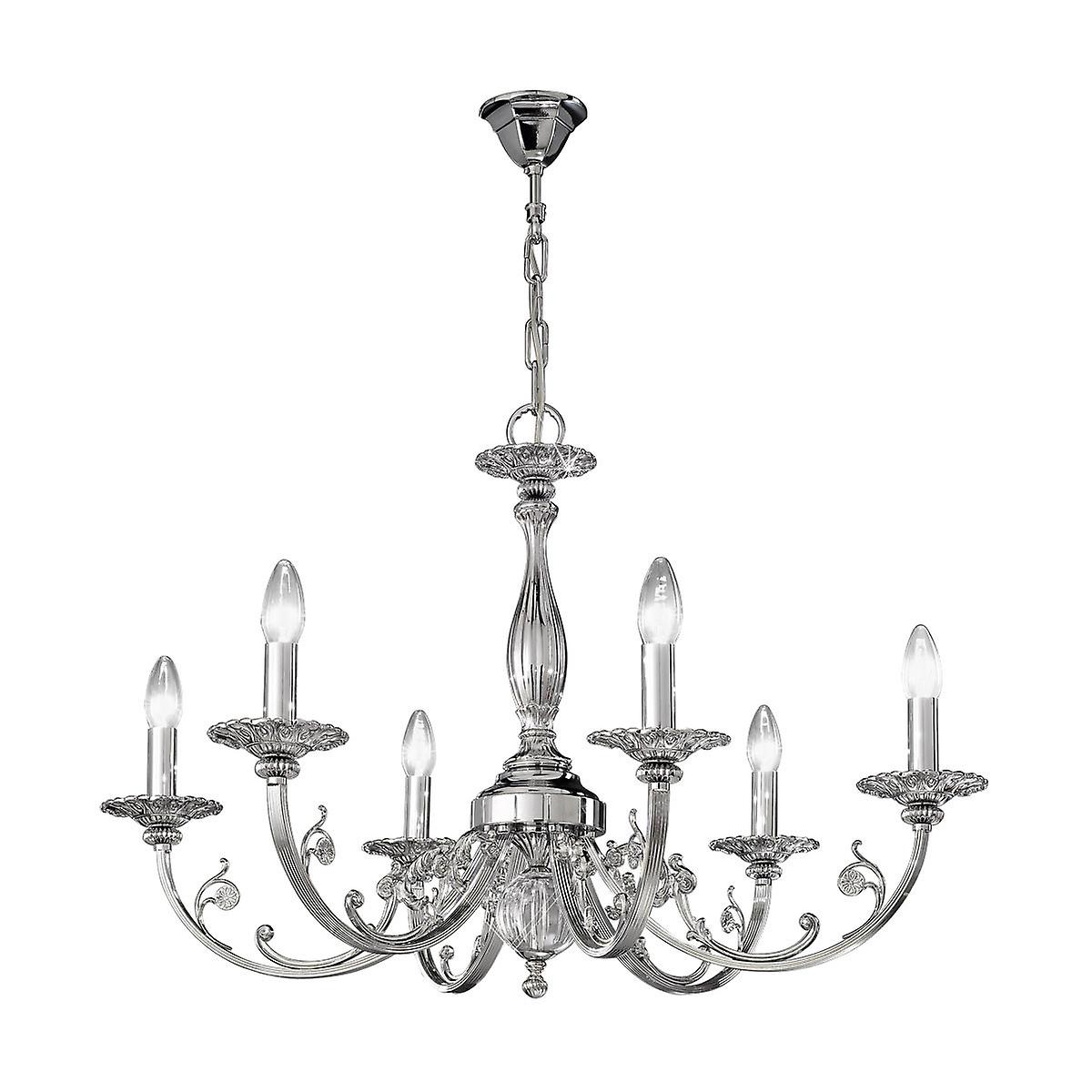 Pisani Multi Arm Chandeliers 6 Light Chrome