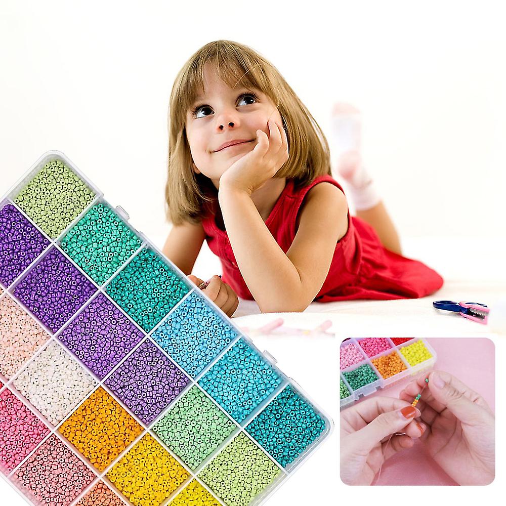 24 الألوان الزجاج الأرز الخرز دي مجوهرات الملحقات