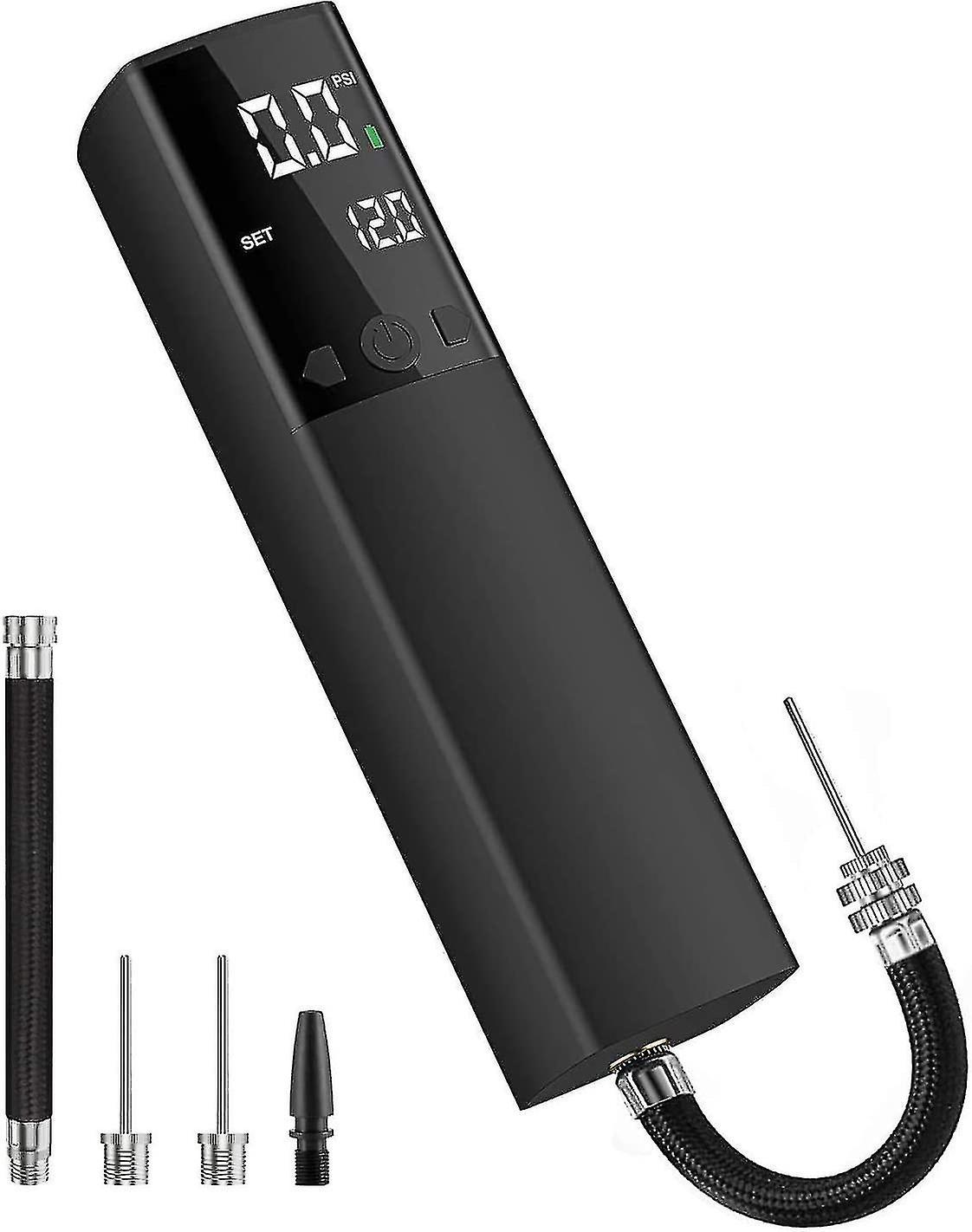 مضخة الكرة الكهربائية ، مضخة الهواء الذكية المحمولة التضخم السريع الكرة مع مقياس ضغط دقيق وشاشة LCD رقمية لكرة القدم كرة السلة الكرة الطائرة