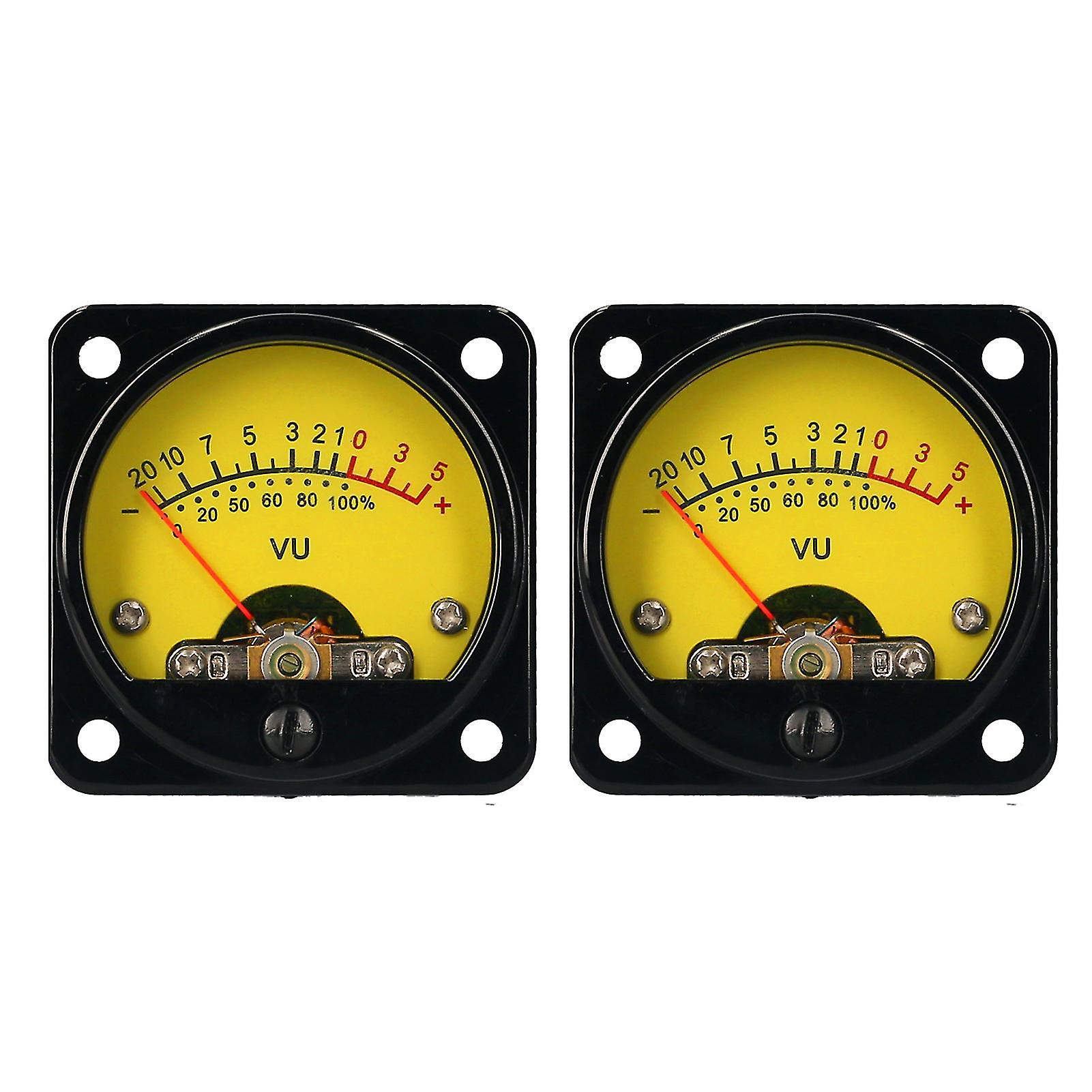 Vu Meter 2 Pcs Power Amplifier Portable Db Meter High Precision Vu Meter With Warm Yellow Backlight Sound Level Meter With Driver Board