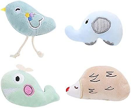 Lidiper 4pcs Catnip Toys For Cats, Interactive Cat Catnip Toys Soft Plush Cat Pillow Cute Shape Pet Play Toy For Cat Kitten Dog Teeth Cleaning Playing