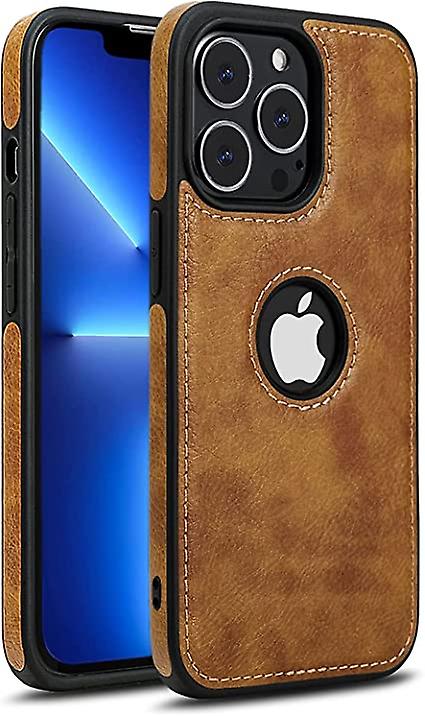 Compatible With Iphone 13 Pro Max Case Premium Leather Tpu Hybrid Case Cover (brown)