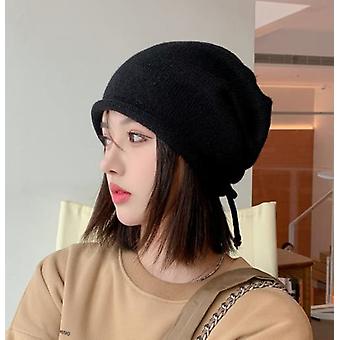 Autumn And Winter Knitted Pullover Hat Women's Solid Color Warm