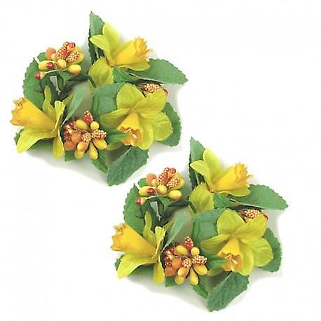 2-pack Light cuffs for crown candles with daffodils from Swerox