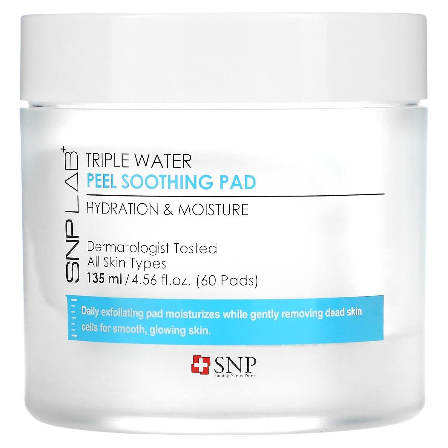 SNP, LAB+, Triple Water Peel Soothing Pad, 60 Pads, 4.56 fl oz (135 ml)