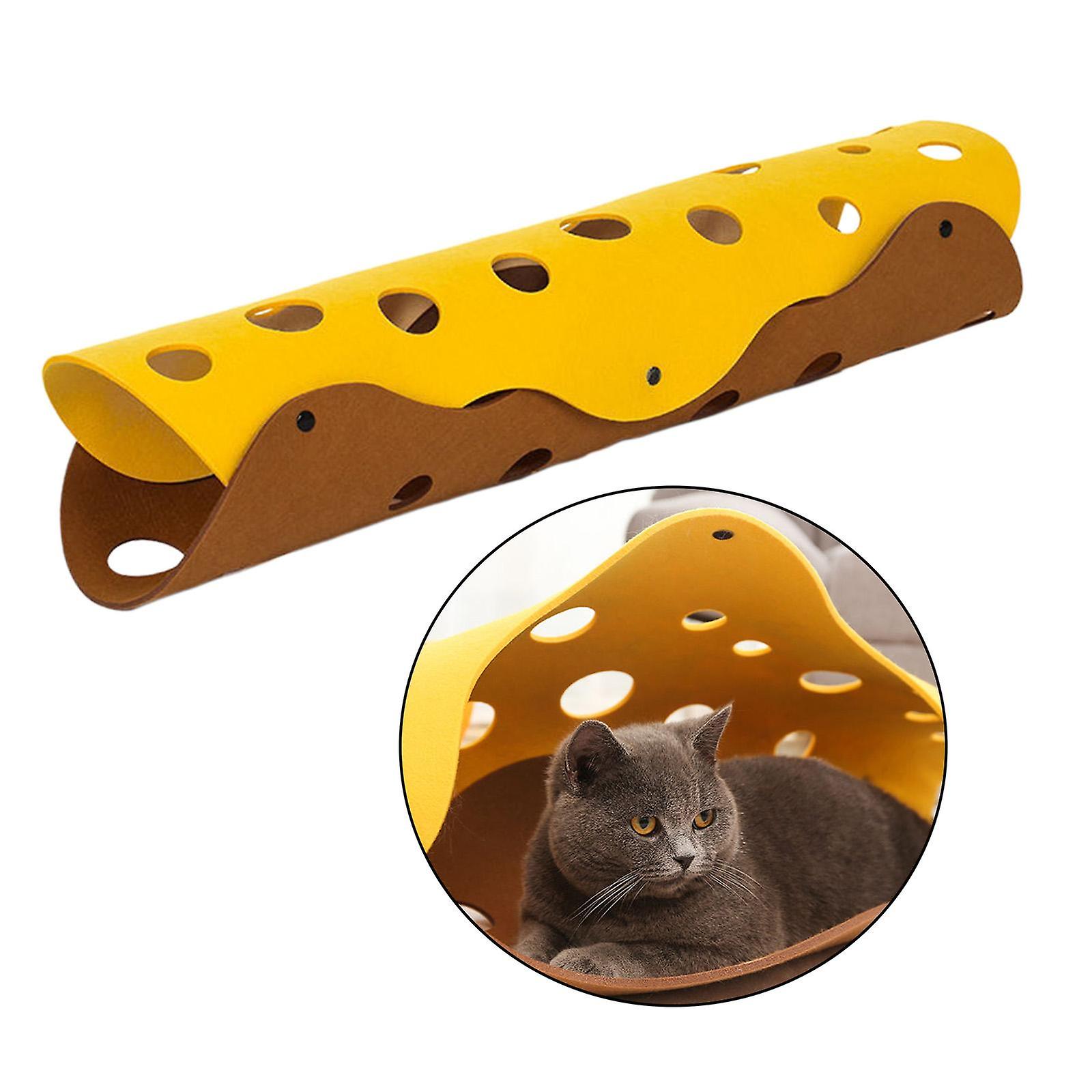 Folding Cat Tunnel Tube Interactive Kitten Toys Ferrets DIY Khaki Yellow