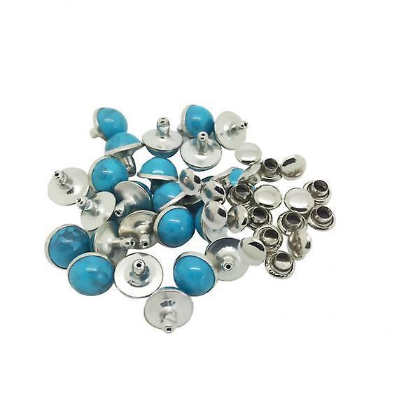 7x20 Sets Alloy Round Rivets  Studs 8mm Turquoise