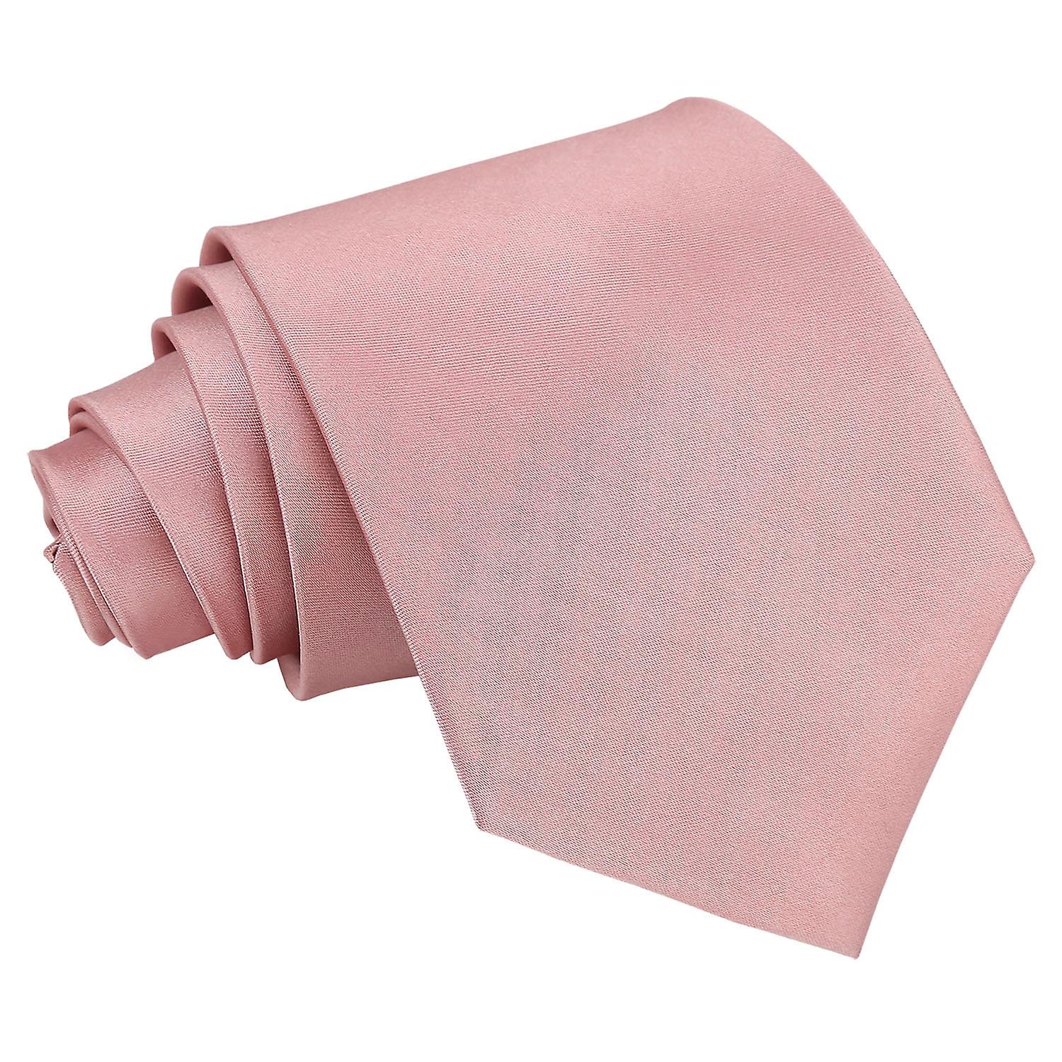 Dusty Pink Plain Satin Extra Long Tie