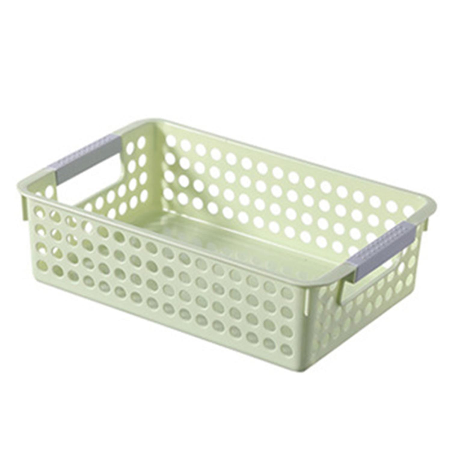Roadoor Storage Basket with Handle Dirt-proof PP Simple Appearance Sundries Storage Box Kitchen Supp