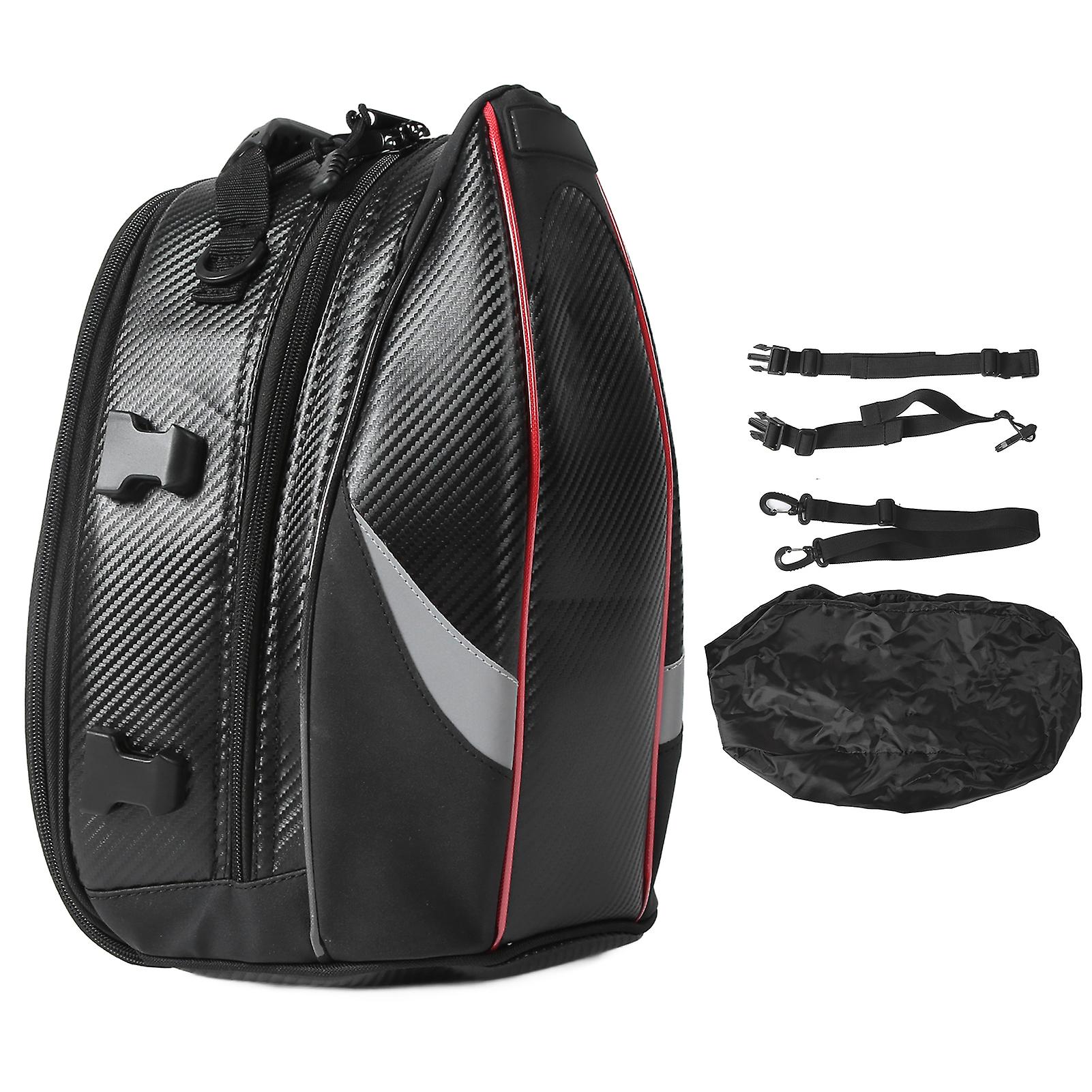Motorcycle Rear Seat Bag Tail Pack with Rain Cover Waterproof 16‑21L High Capacity Lightweight