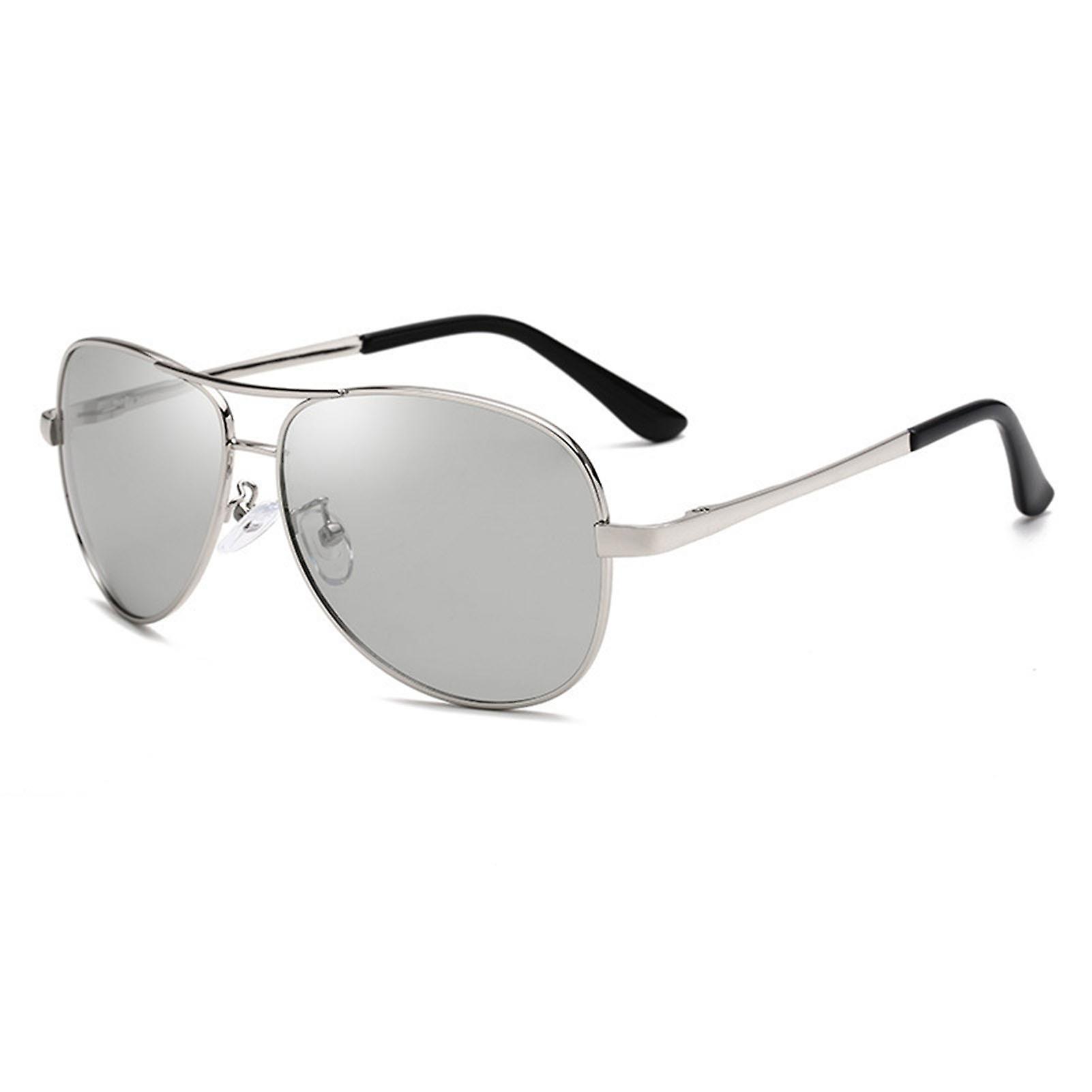Anti-Glare Polarized Sunglasses Vintage Large Thin Metal Frame Outdoor Glasses