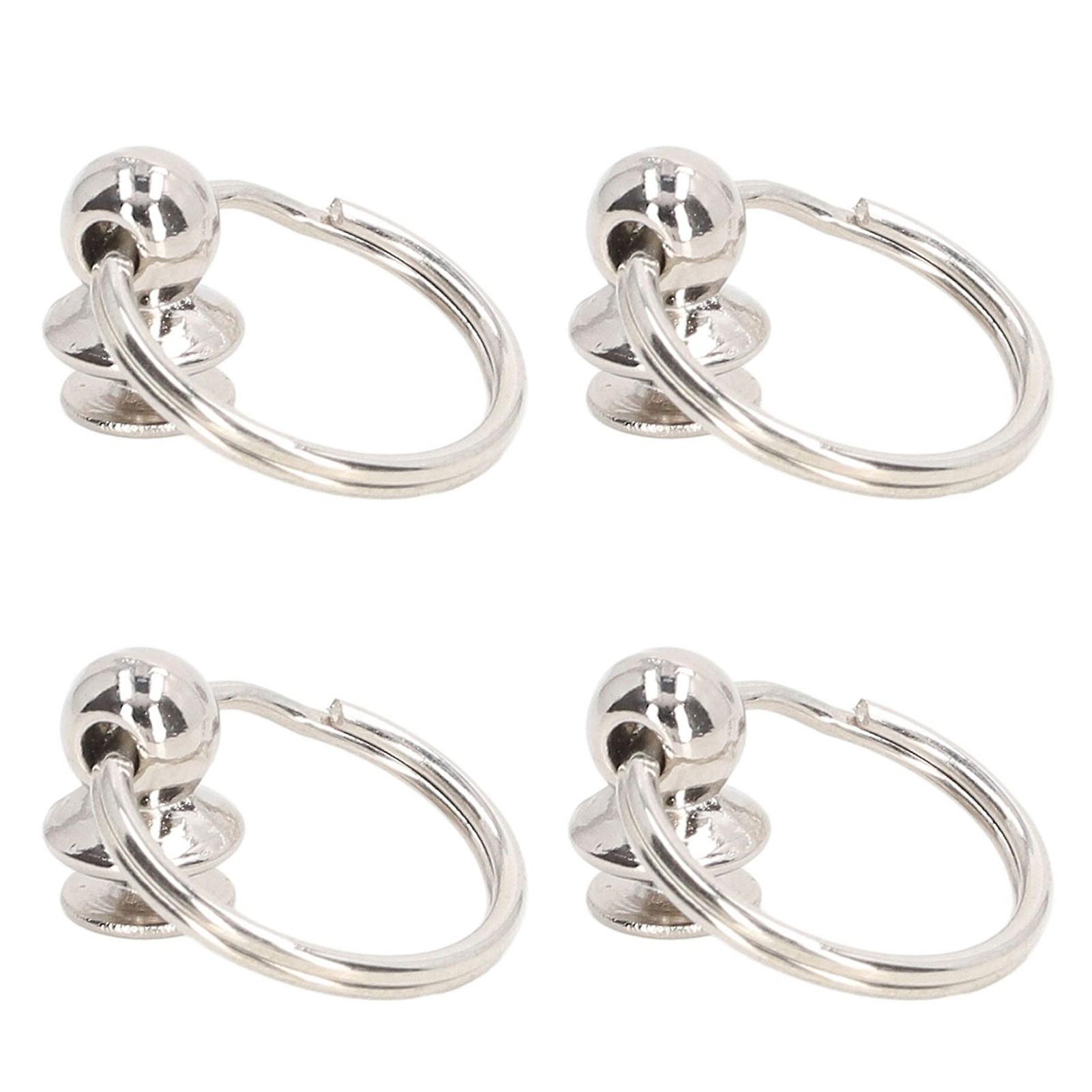 20 Sets 8x19mm Silver Round Head Rivets with Pull Rings Iron