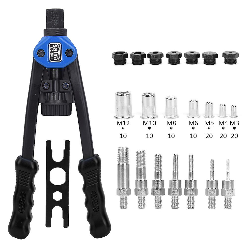 Manual Rivet Nut Gun Tool M3-M12 Threaded Insert Riveter Set