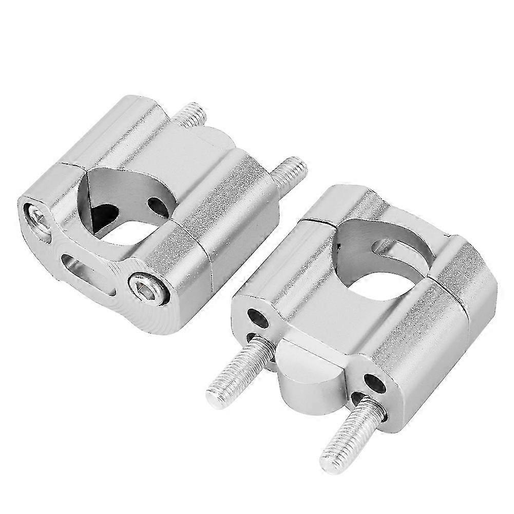 Pair 22mm/28mm Handlebar Mount Clamps Riser Adapter CNC Silver