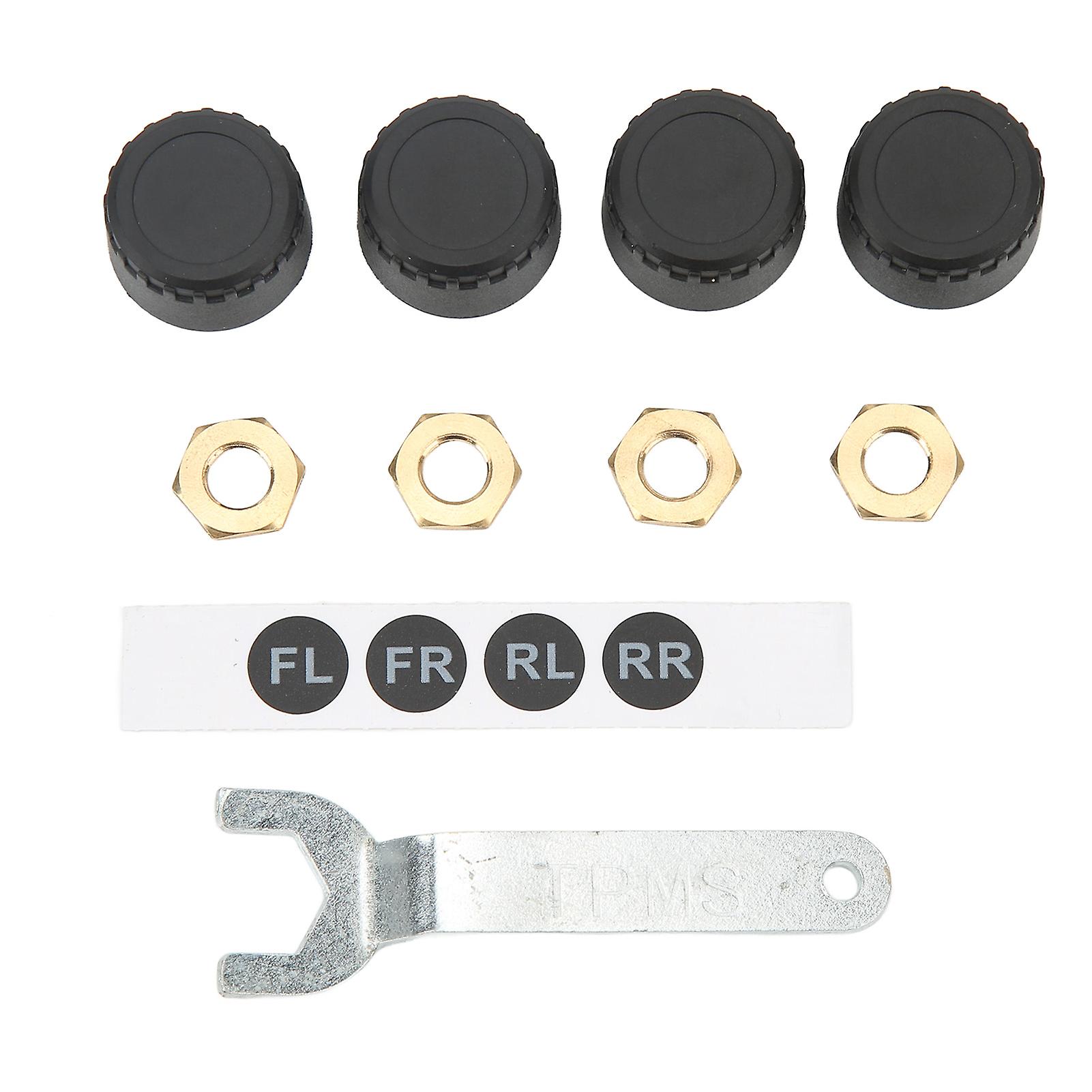 TPMS Tire Pressure Monitoring System 4 External Sensors Real Time Display Temperature Pressure 0 To100PSI for Car RV Trailer