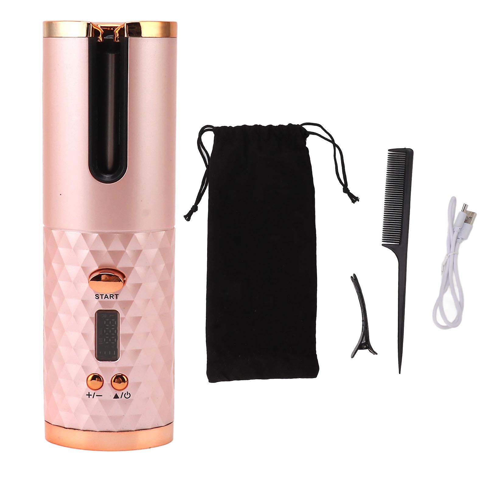 Cordless Automatic Curling Iron Fast Heating USB Rechargeable Portable Digital Display Hair Styling Tool