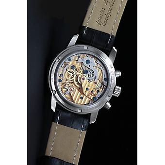 Orologio analogico analogico a ferita a mano con Bracciale di Mucca 7608-1