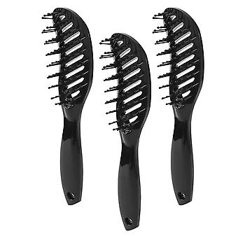 3 stks Man Ontwarren Vormgeven Haarborstel 9 Rijen Gebogen Verwijderbare Haarborstel Kam Haar Styling Tool voor Föhnen