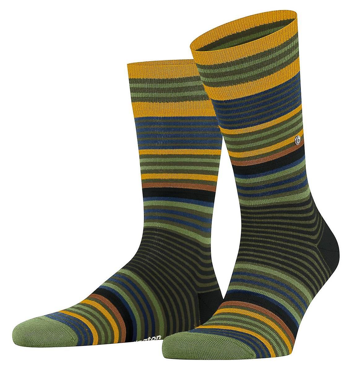 Burlington Stripe Socks - Forest Green