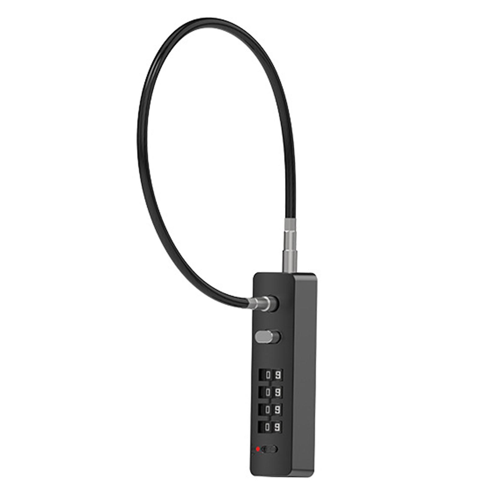 MechKit Password Lockwith Cable Steel Cable Lock, 4 Digit Password Lock, Combination Lock for Bike, Locker, Fence, Storage Cabinet, Black, 1.8m