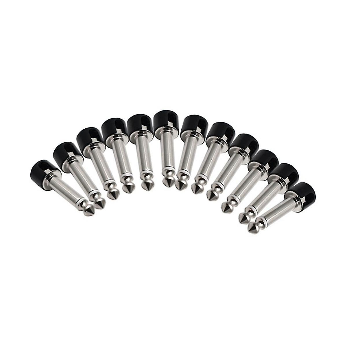 12pcs עשה זאת בעצמך Strait אודיו ללא הלחמה 6.35 תקע מונו הלחמה תקע חינם מחבר אפקט גיטרה Chrome Bl
