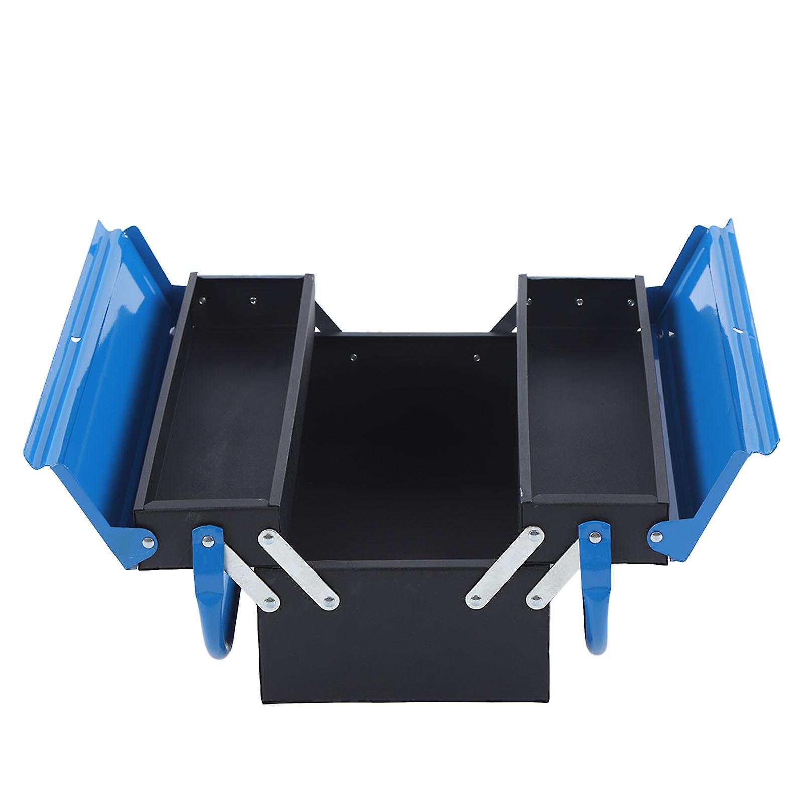 Folding tool box for home and car, 2-layer 3-tray cantilever, 400mm iron storage