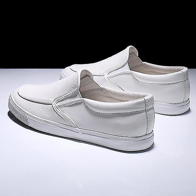 Erkekler Loafer'lar Yumuşak Deri Erkek Ayakkabıları Düz Moda Loafer'lar Erkek Siyah Beyaz Ayakkabılar Ka1187 Üzerinde Kayma