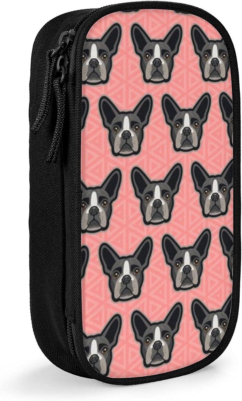 Boston Terrier Coral Pink Solid Pencil Case SAOE000260