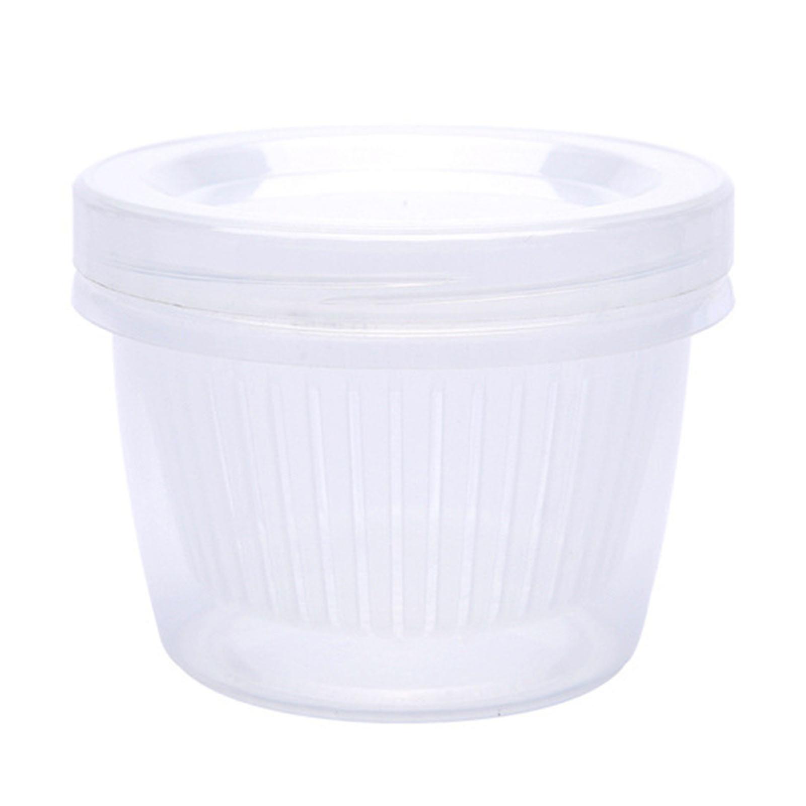 Chopped Green Onion Storage Box Dual Layer Ginger Garlic Round Vegetable Drain Container for Kitchen Refrigerator