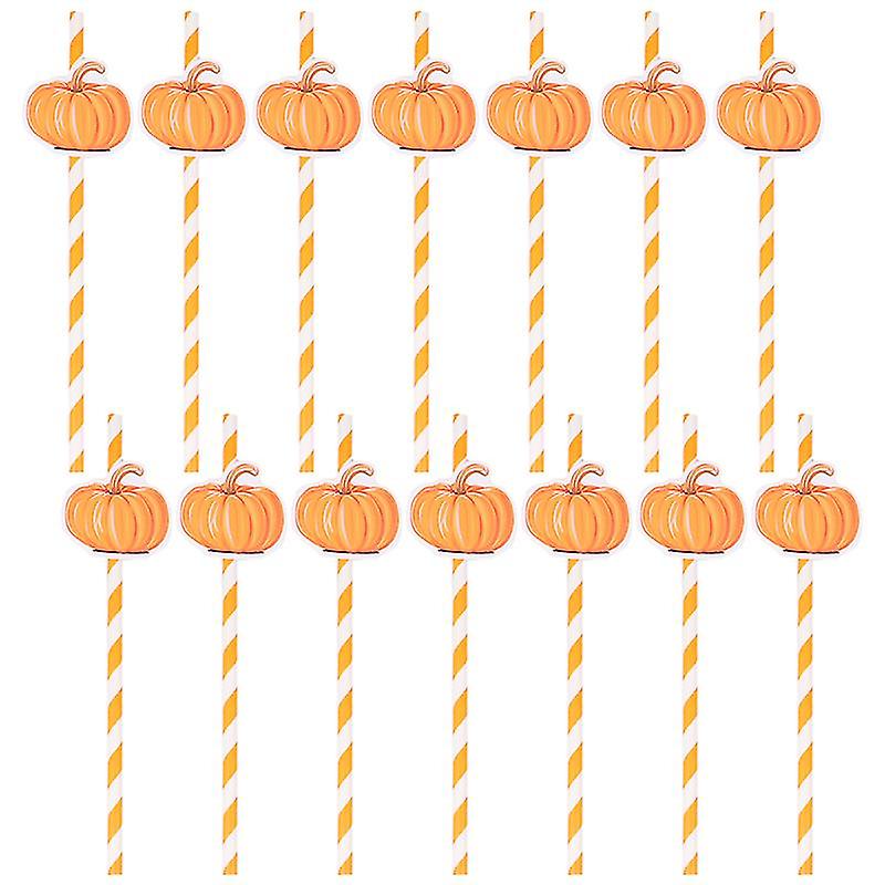 40pcs Pumpkin Straw For Halloween Decorations