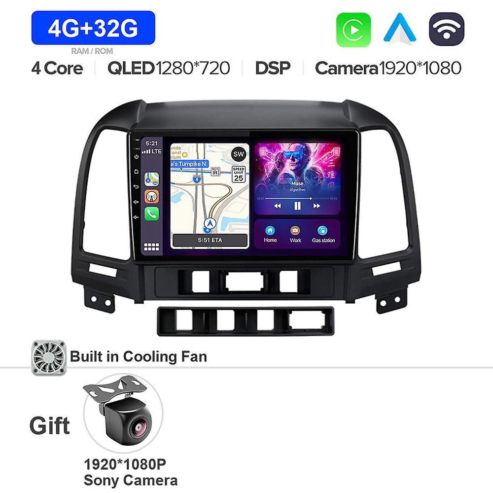 9" Android 13 Dsp Car Radio Multimidia Video Player Navigation Gps For Hyundai Santa Fe 2 2006 - 2012 No 2 Din Head Unit Carplay