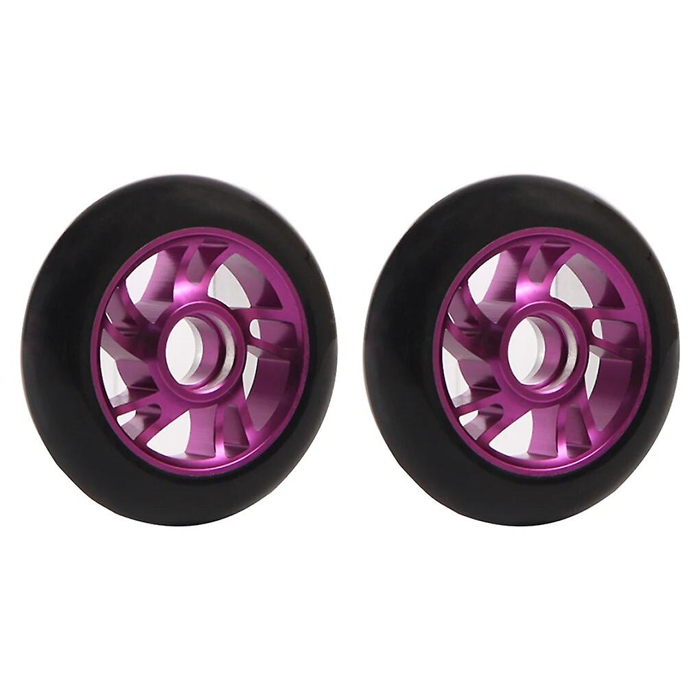 Redkid Pack Of 2 Scooter Wheels 100mm Pu 5 Spoke Skateboard Suitcase Hubs Roller Portable Replacemen