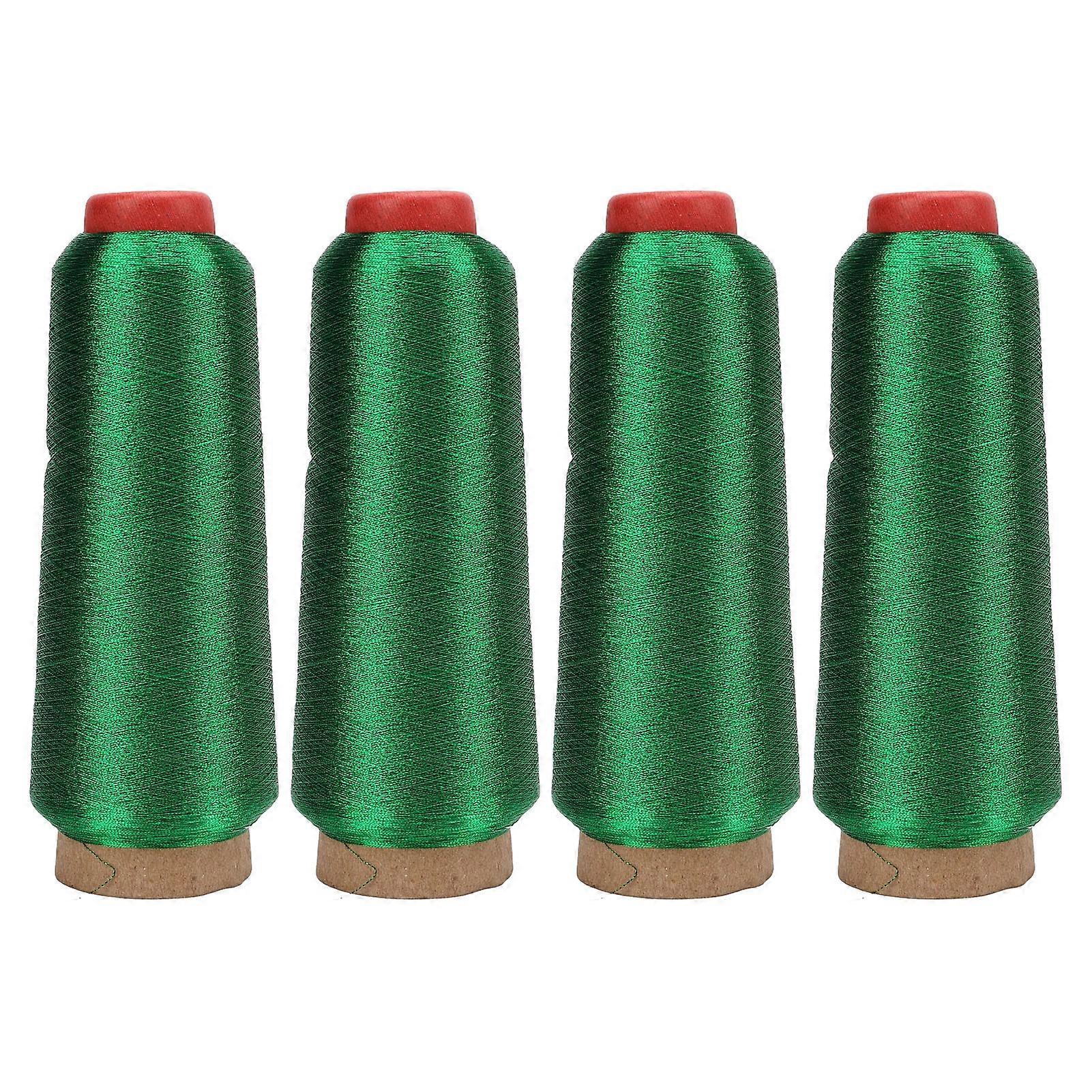 Sewing Thread 4pcs 3000 Yards Green Polyester Spool Sewing Machine Thread Household Needle Embroidery Thread
