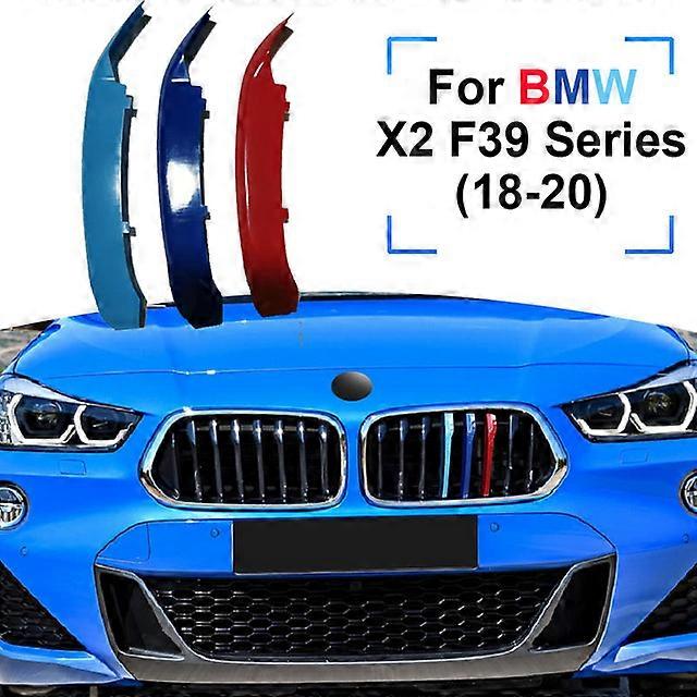 3pcs ABS For BMW X2 F39 Series 2018 2019 2020 2021 2022 Car Grille Strip Trim Clip M Power Performance Accessories