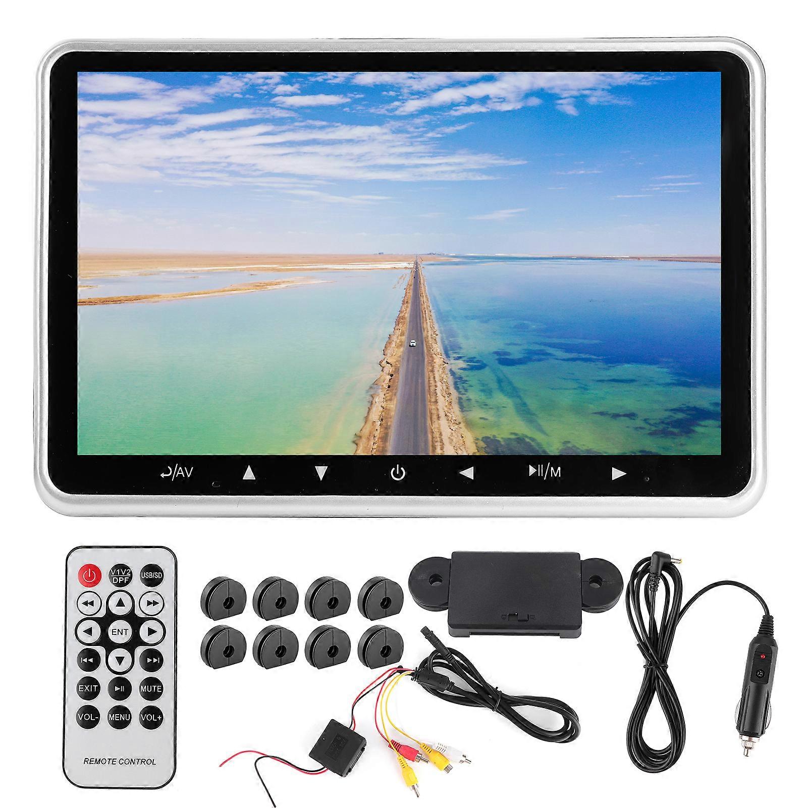 10.1in Car Headrest Monitor Untra Thin TV Pillow Display Back Row MP5 Mount Screen NO.65390