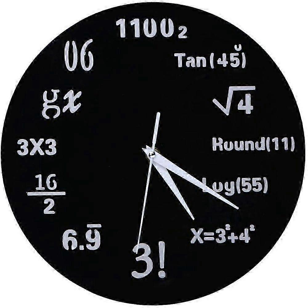 Timelike Math Clock, Unique Wall Clock Modern Design Novelty Maths Equation Clock - Each Hour Marked by a Simple Math Equation