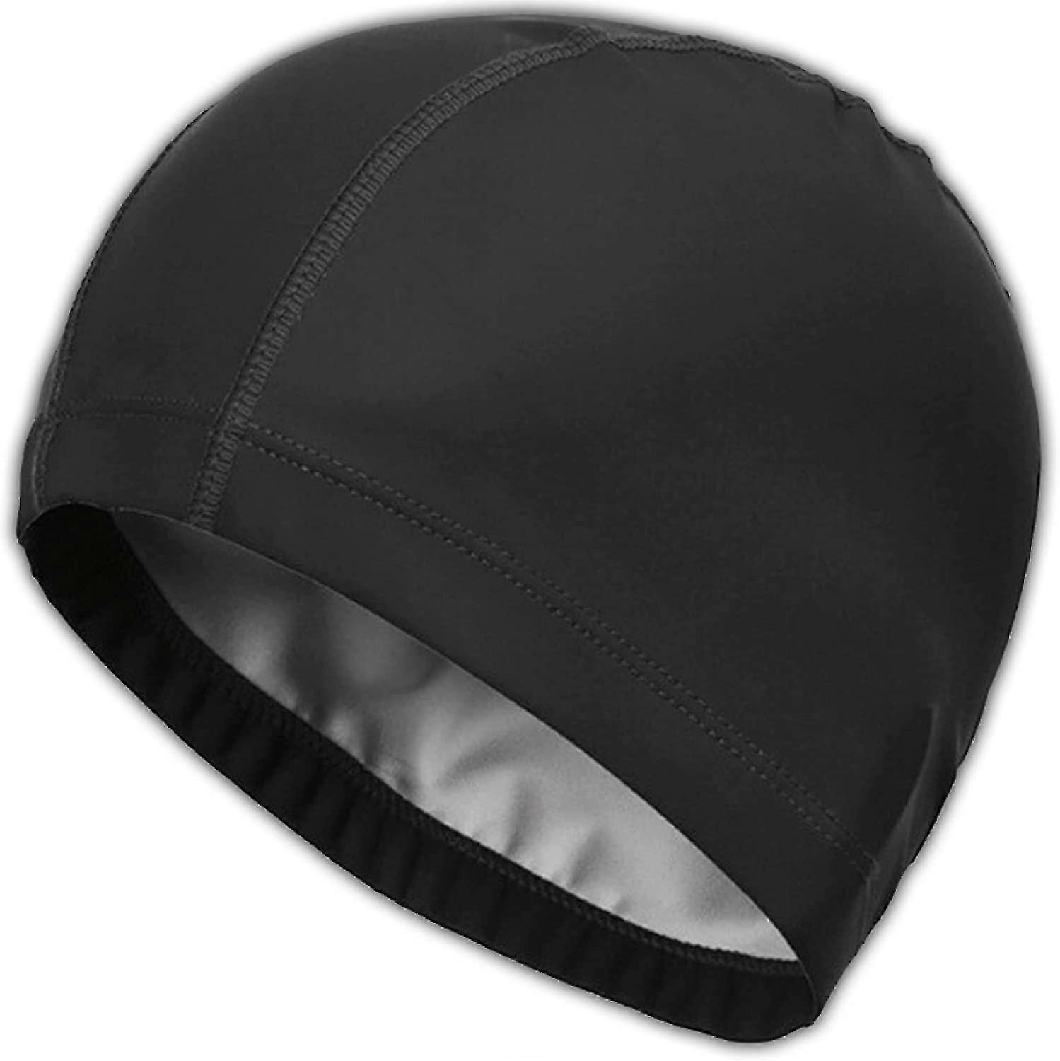 Swimming Pool Swim Cap|mixed Adult Man-woman| Pu Fabric|easy To Put On|black