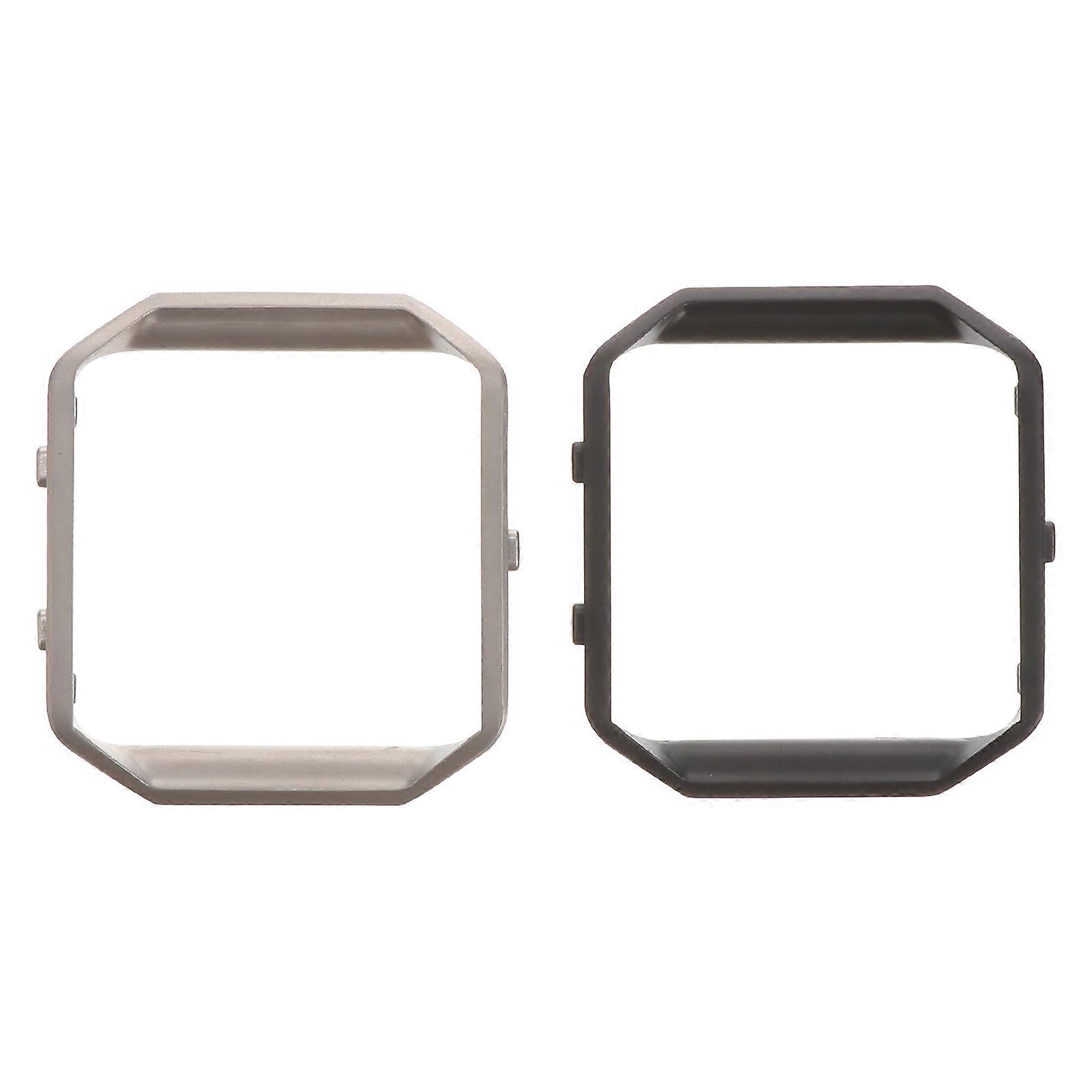 2pcs Watch Metal Frames Stainless Steel Frame Watch Protective Frame Replacing Frame Compatible for Fitbit Blaze