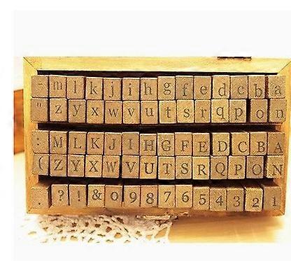 Retro Alphabet Number 70 Wooden Box DIY Decorative Seals