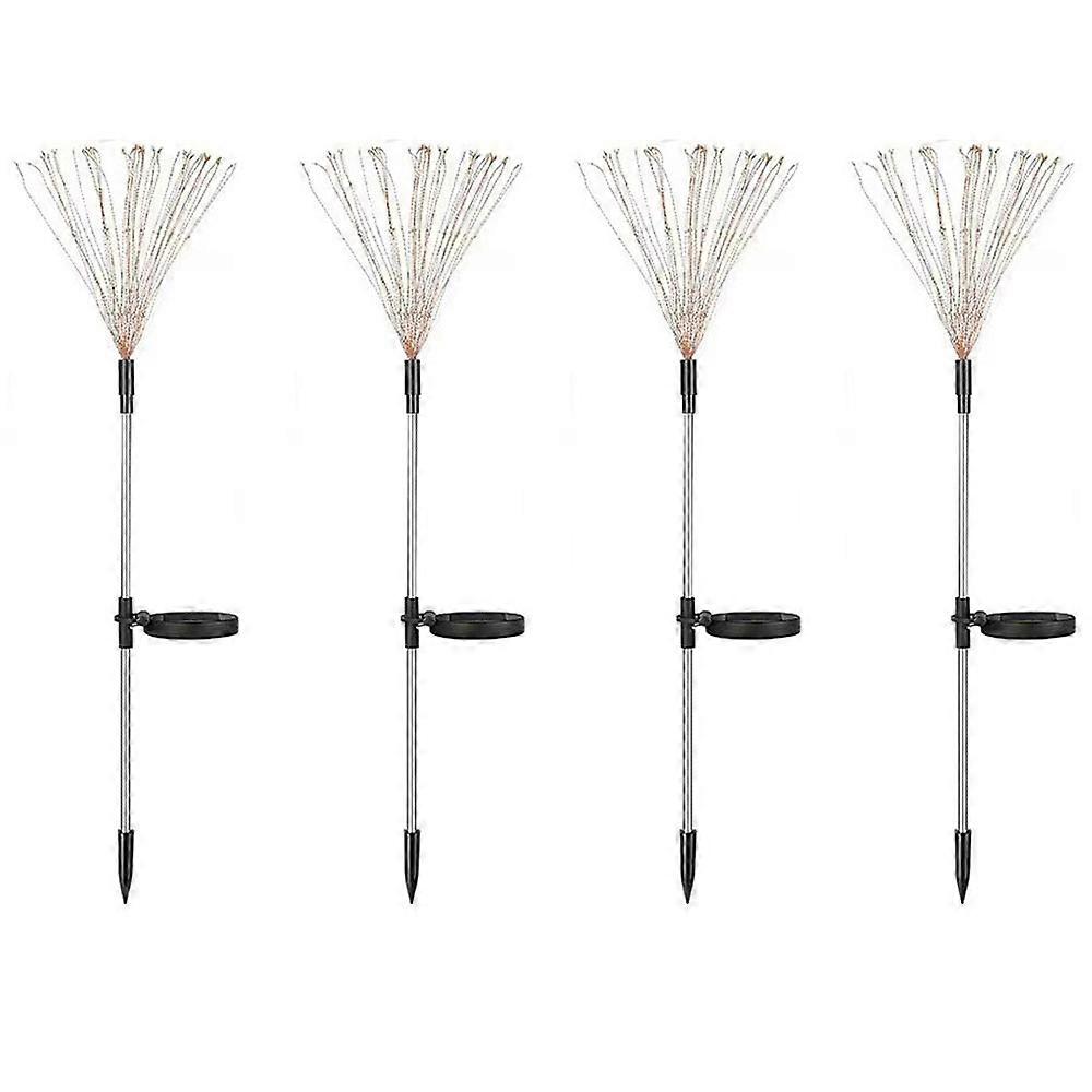 QQDD Fyrværkeri Solar Lights Udendørs 4 Pack LED String Lights, Julepynt til Party Yard Garden