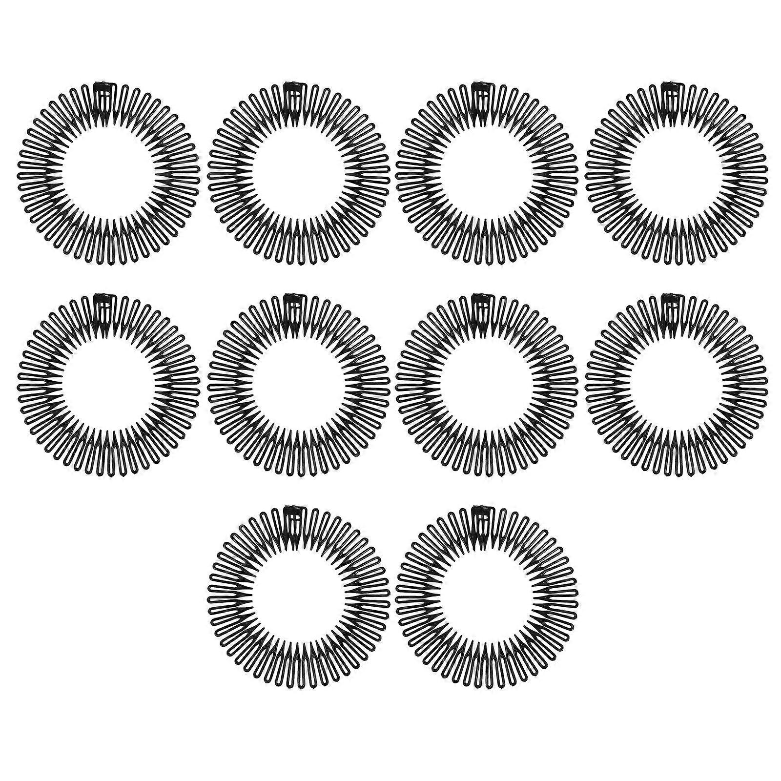 10pcs Full Circular Stretch Comb Stretch Hair Comb Headbands Flexible Plastic Circle Combs