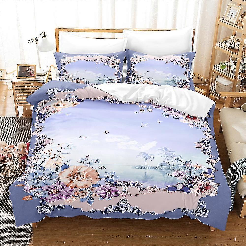 B01 3D tištěná přikrývka přikrývka povlak na polštář 2/3ks ložní prádlo set Evropa barokní styl