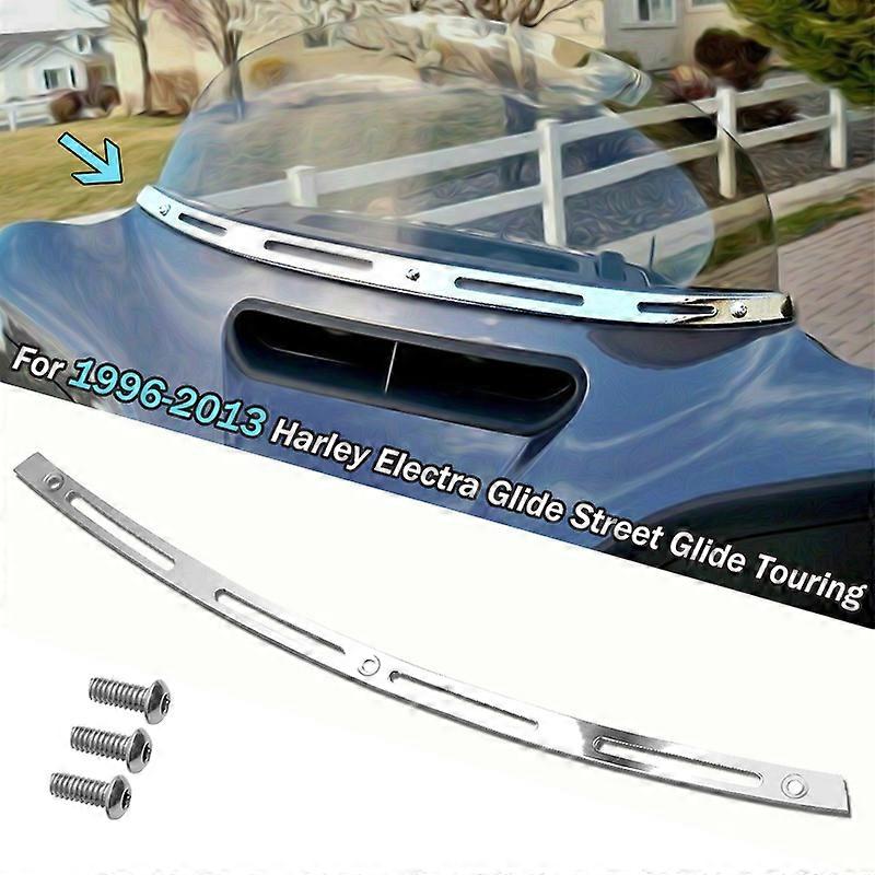 Chrome Motorcycle Windshield Windscreen Trim For 1996-2013 Harley Electra Glide Street Glide Touring FLHT FLHTC FLHTCU FLHX